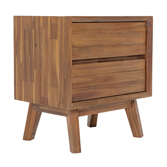 Gia Two Drawers Wood Nightstand