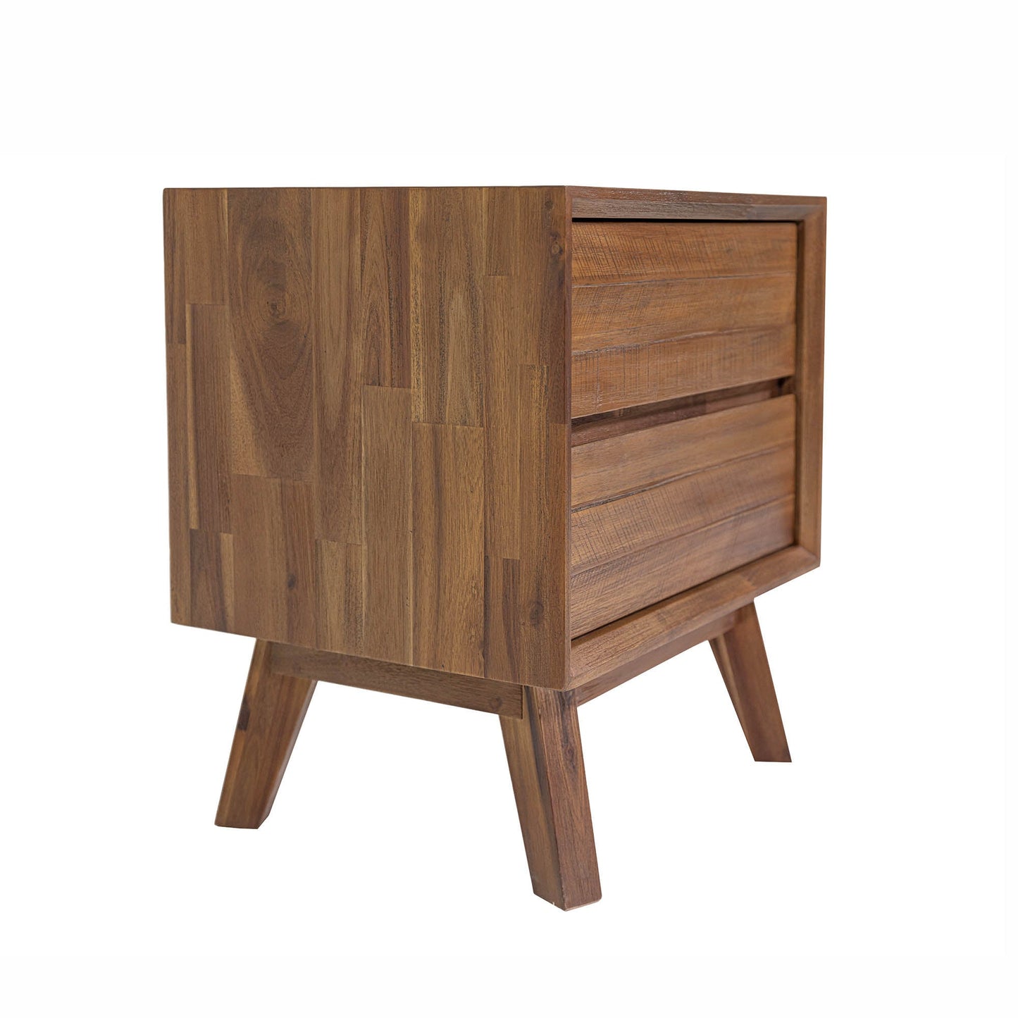 Gia Two Drawers Wood Nightstand