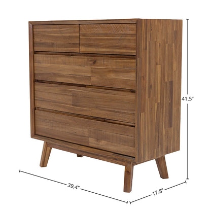 LH Home Gia Five Drawers Wood Chest