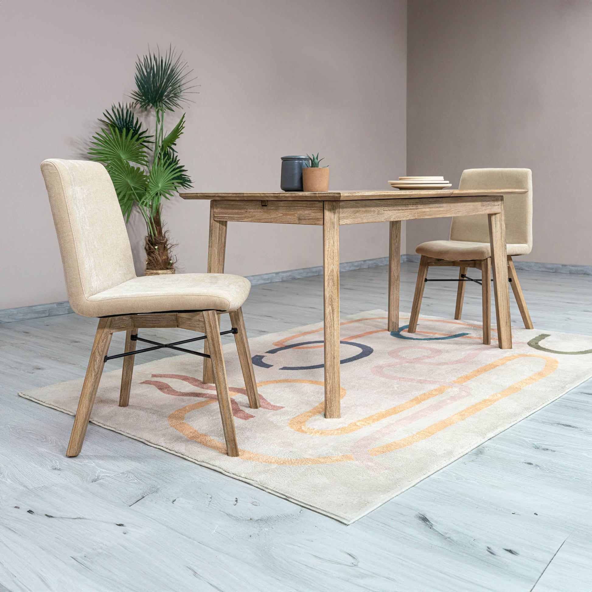 LH Home Gia Wooden Extendable Dining Table