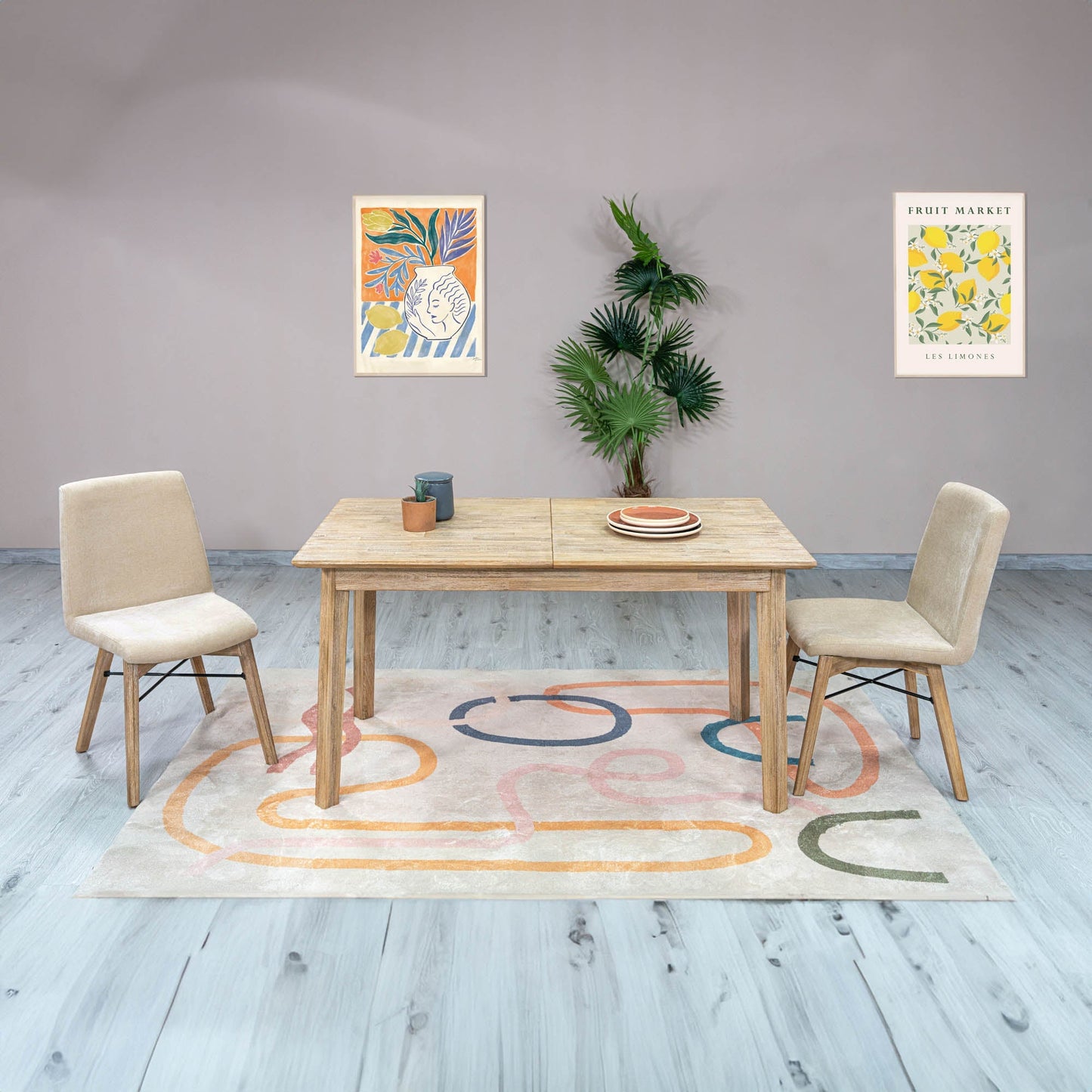 LH Home Gia Wooden Extendable Dining Table