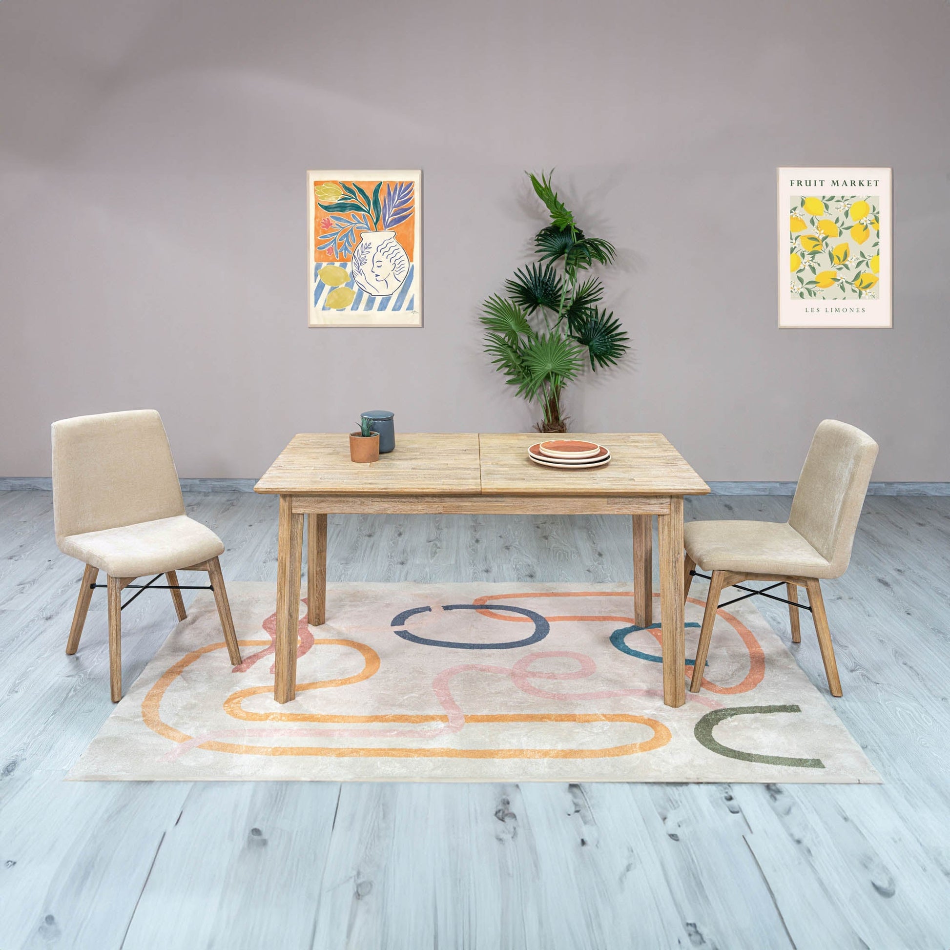 LH Home Gia Wooden Extendable Dining Table