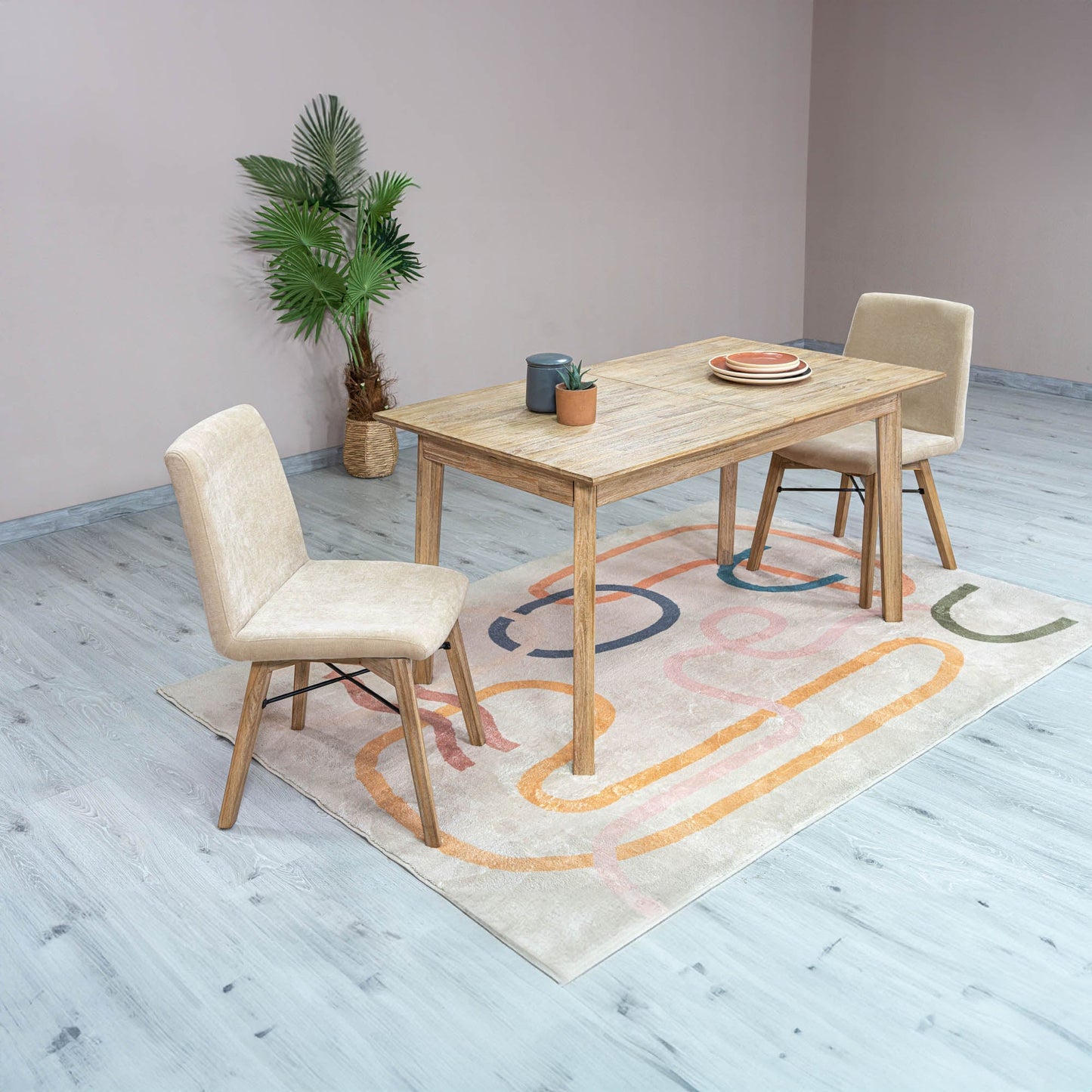 LH Home Gia Wooden Extendable Dining Table