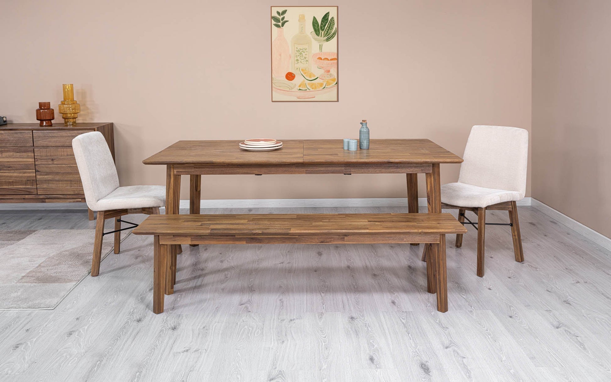 LH Home Gia Wooden Extendable Dining Table