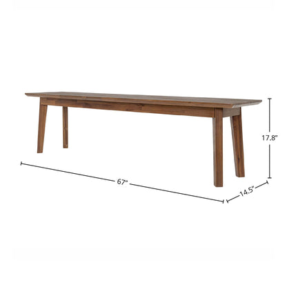 LH Home Gia Wooden Brown Dining Bench