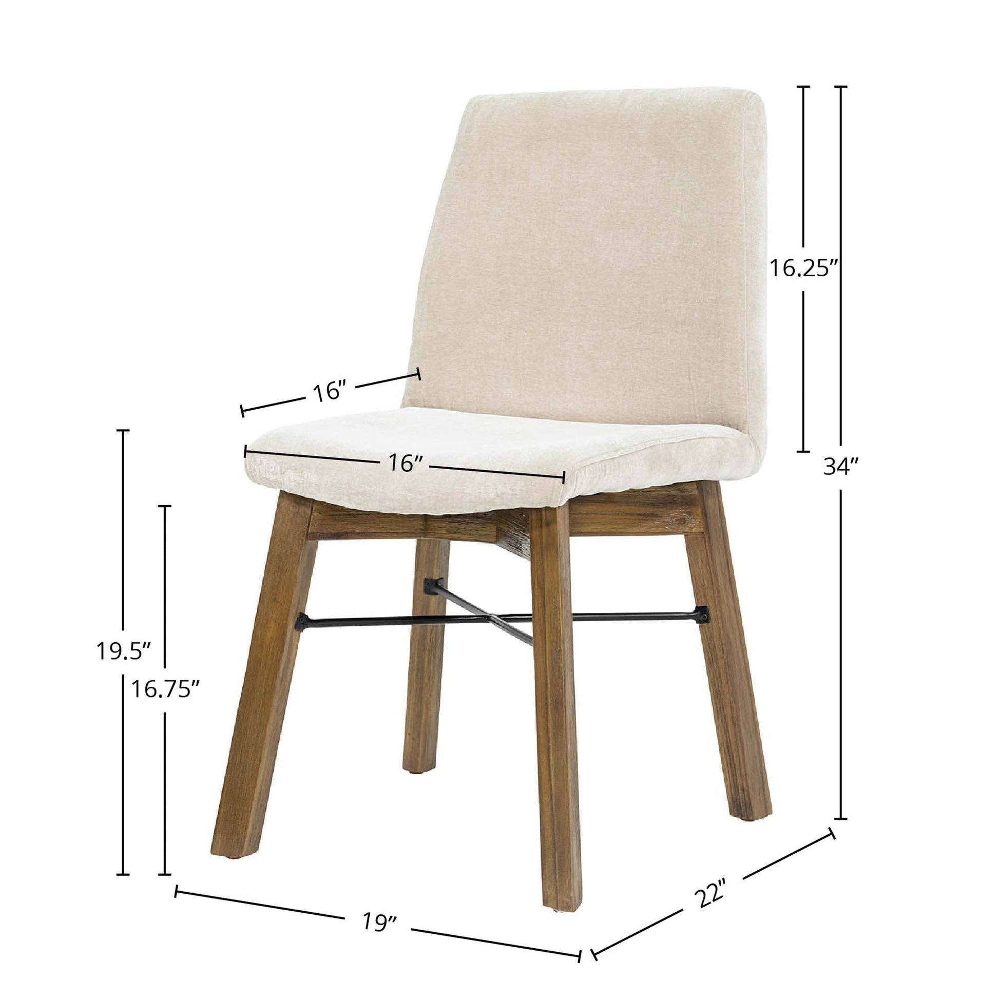 LH Home Gia Fabric Armless Dining Chair (Set of 2)