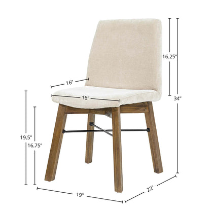 LH Home Gia Fabric Armless Dining Chair (Set of 2)
