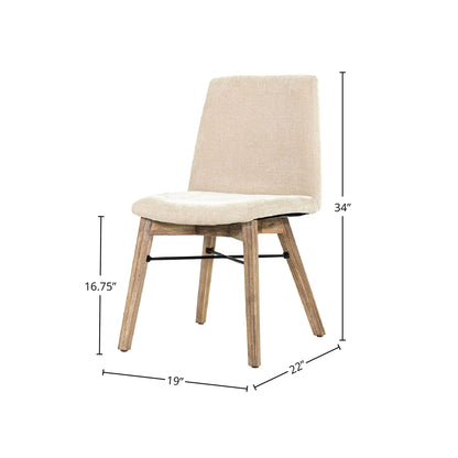LH Home Gia Fabric Armless Dining Chair (Set of 2)