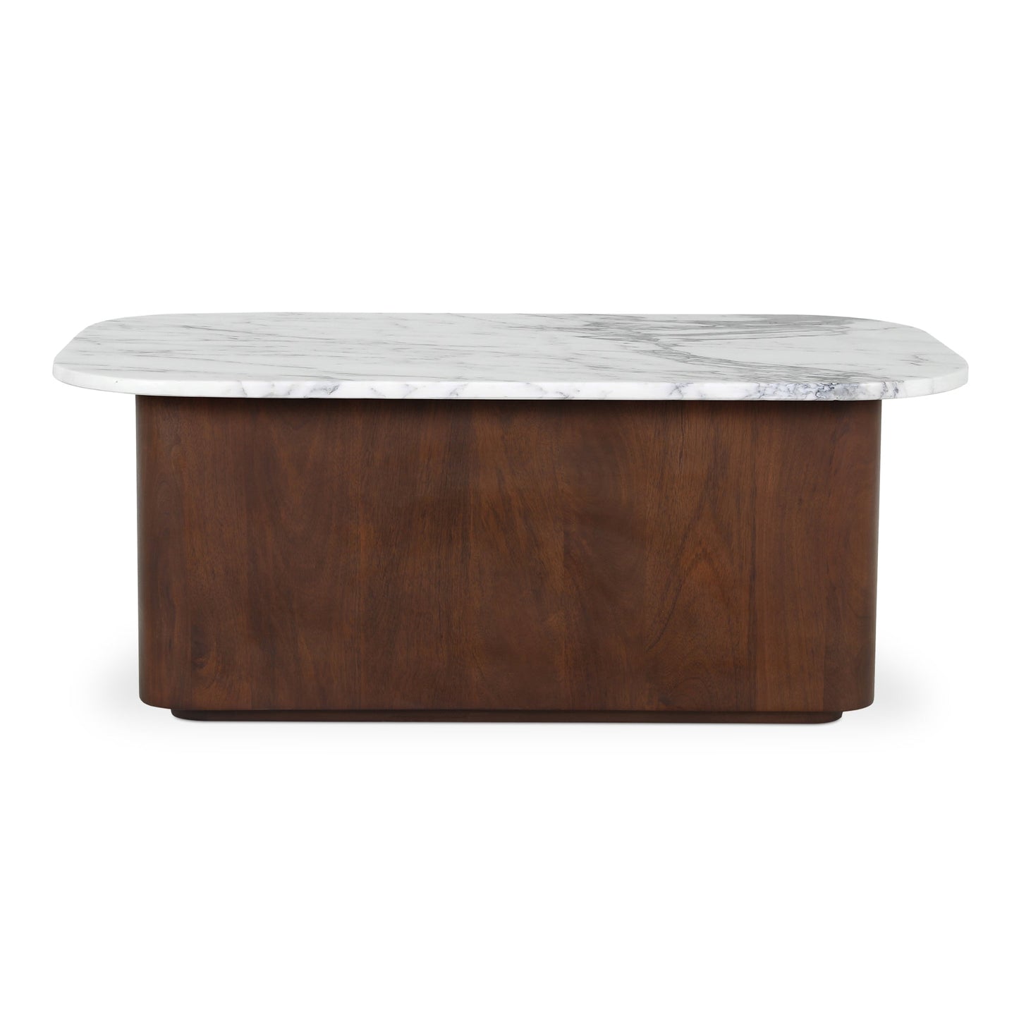 Dash White Marble and Wood Rectangular Coffee Table