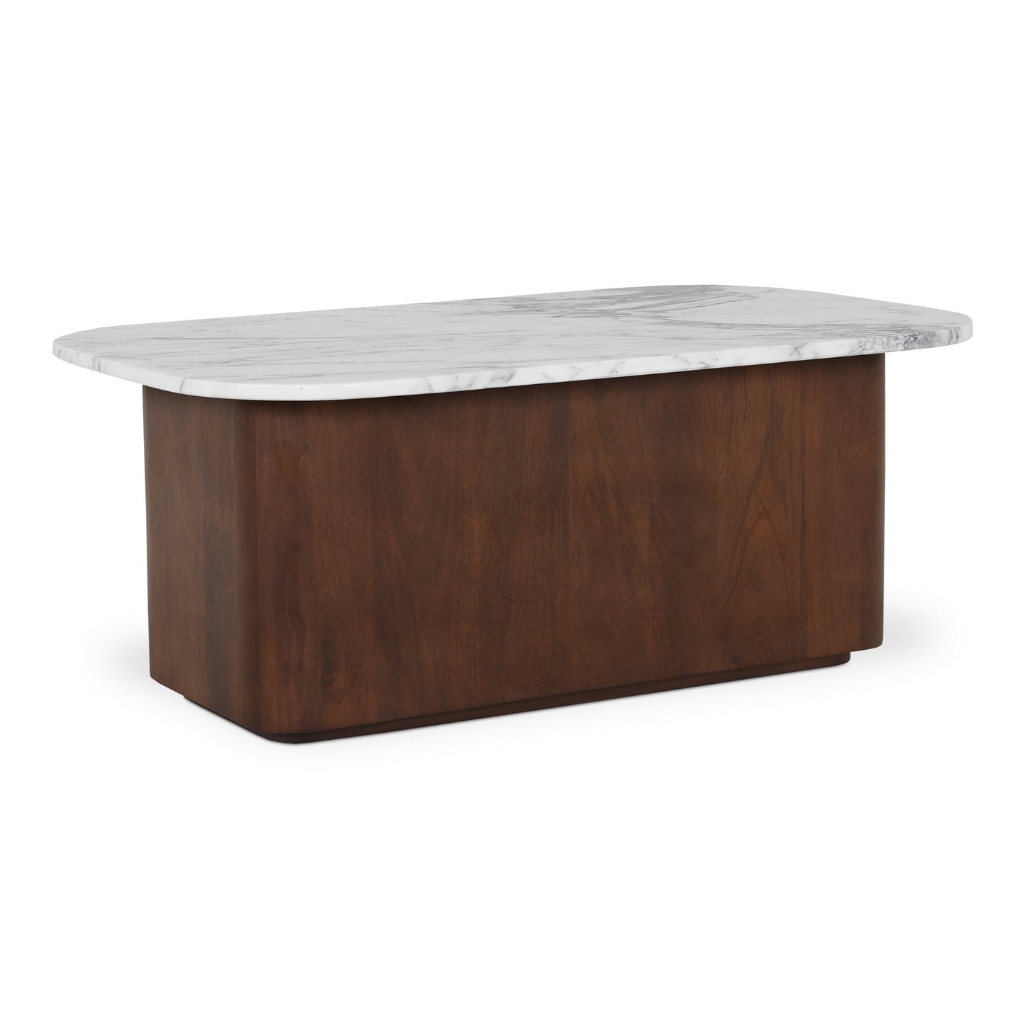 Dash White Marble and Wood Rectangular Coffee Table