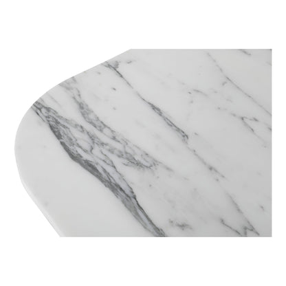 Dash White Marble and Wood Square Accent Table