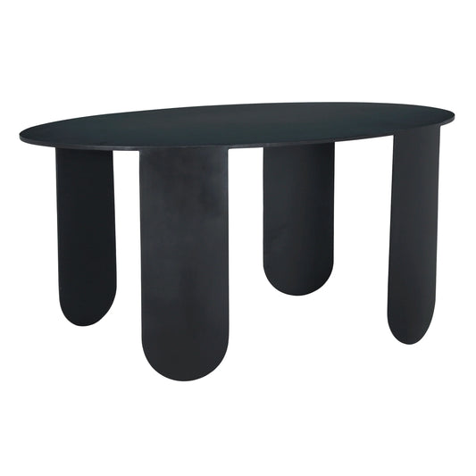 Eco Oval Dining Table With Matte Black Finish By Noir