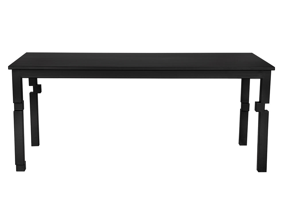 Noir Tetris Rectangular Black Dining Table