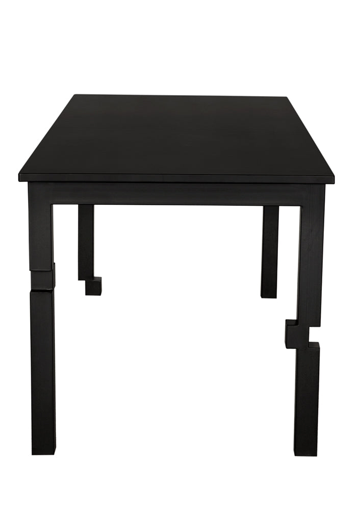 Noir Tetris Rectangular Black Dining Table