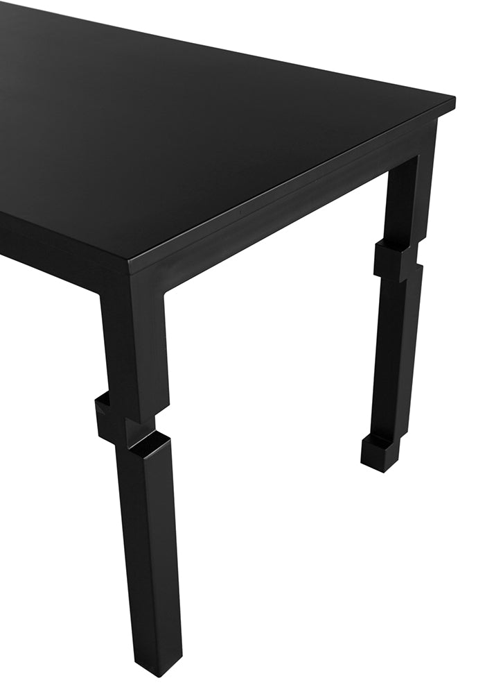 Noir Tetris Rectangular Black Dining Table