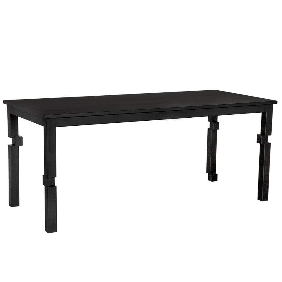 Noir Tetris Rectangular Black Dining Table