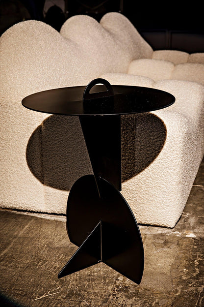 Mobilis Side Table, Black Steel-Side Tables-Noir-Sideboards and Things