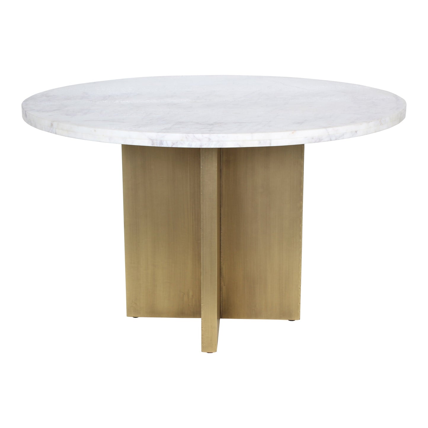 Graze Marble and Iron White Round Dining Table