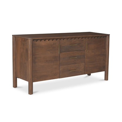 Moe's Home Wiley Wood Vintage Brown 3 Drawer Sideboard