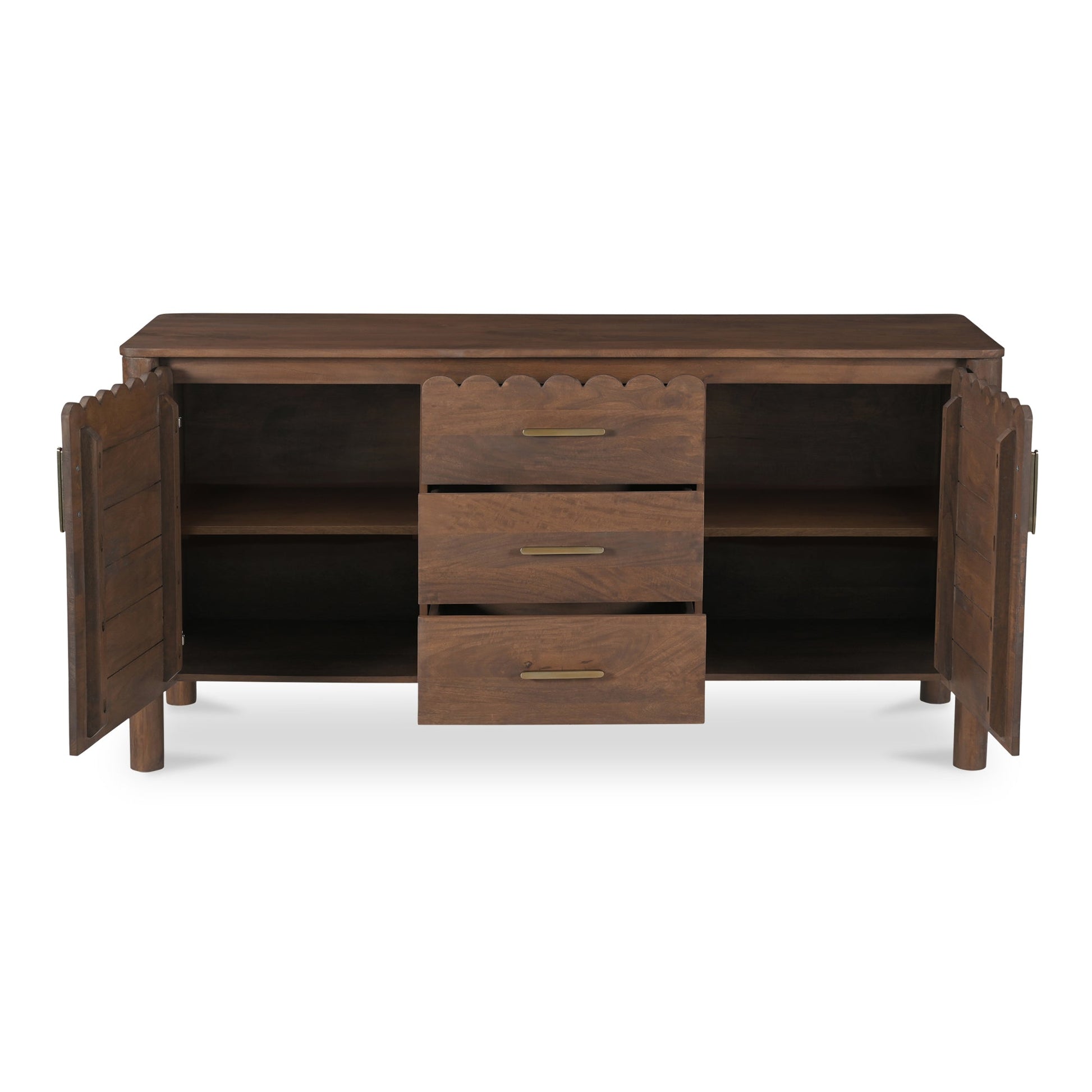 Moe's Home Wiley Wood Vintage Brown 3 Drawer Sideboard