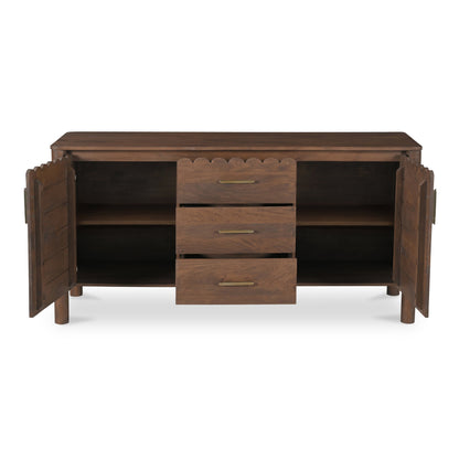 Moe's Home Wiley Wood Vintage Brown 3 Drawer Sideboard