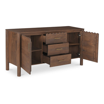 Moe's Home Wiley Wood Vintage Brown 3 Drawer Sideboard