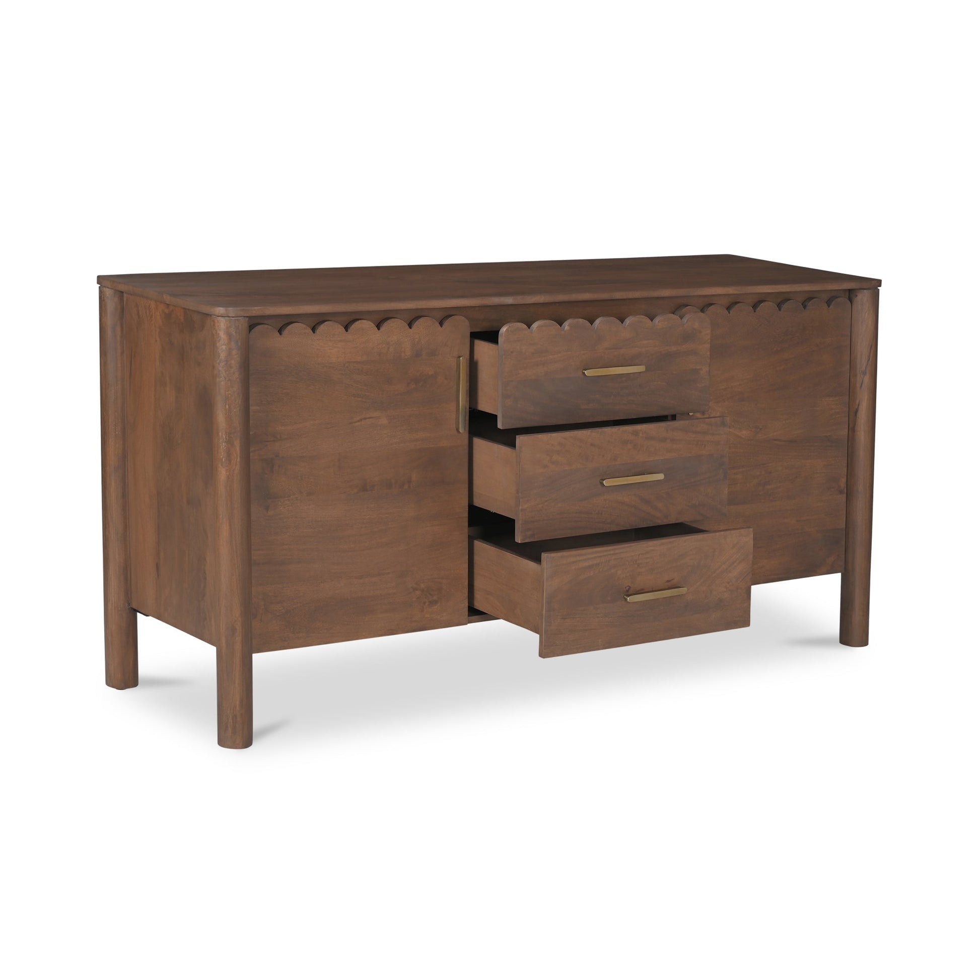 Moe's Home Wiley Wood Vintage Brown 3 Drawer Sideboard