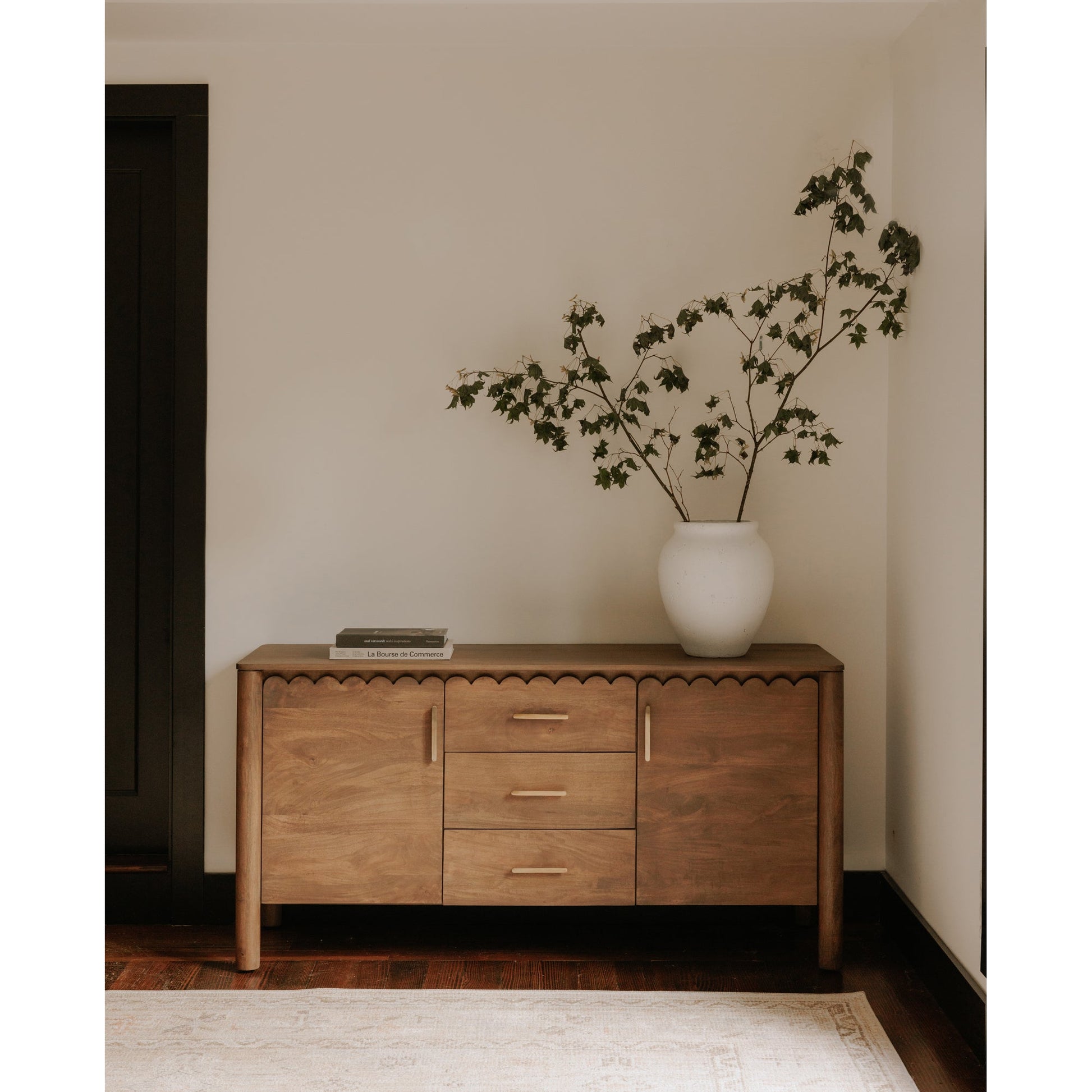 Moe's Home Wiley Wood Vintage Brown 3 Drawer Sideboard