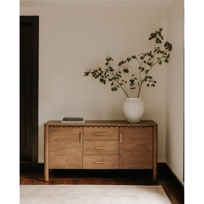 Moe's Home Wiley Wood Vintage Brown 3 Drawer Sideboard