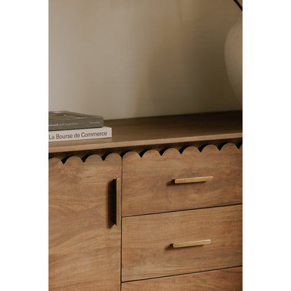 Moe's Home Wiley Wood Vintage Brown 3 Drawer Sideboard