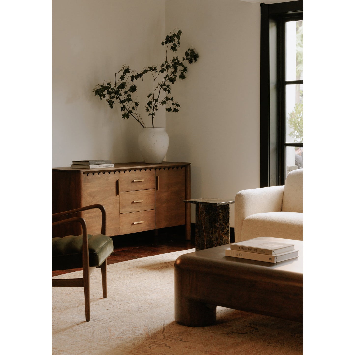 Moe's Home Wiley Wood Vintage Brown 3 Drawer Sideboard