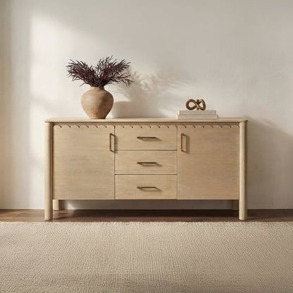 Wiley Three Drawers Wood Sideboard