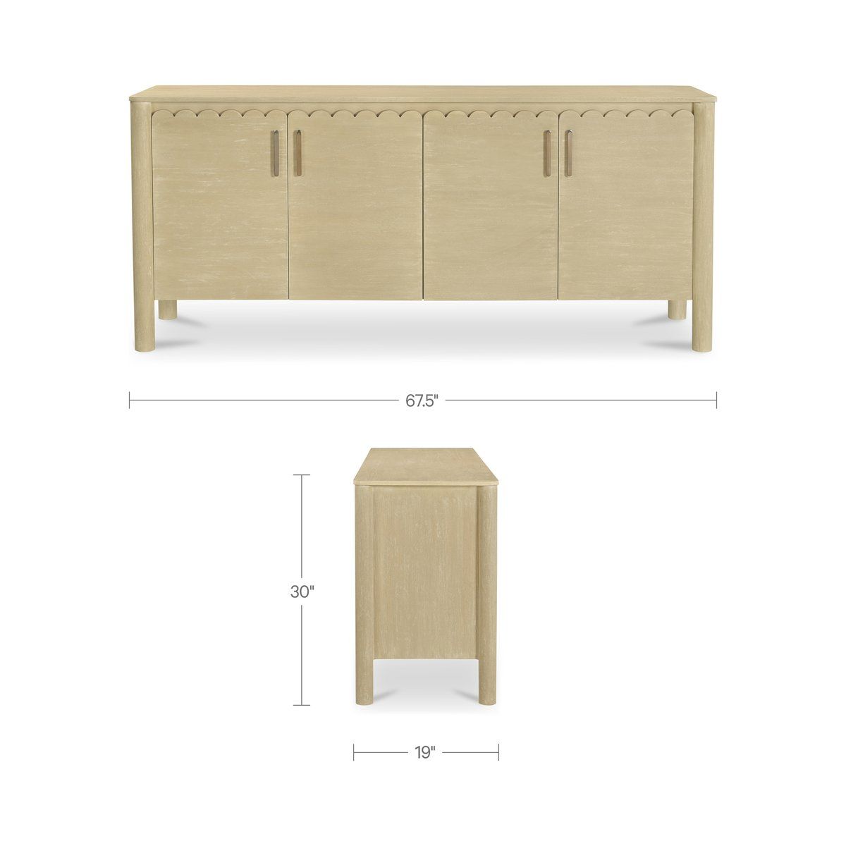 Wiley Four Doors Wood Sideboard