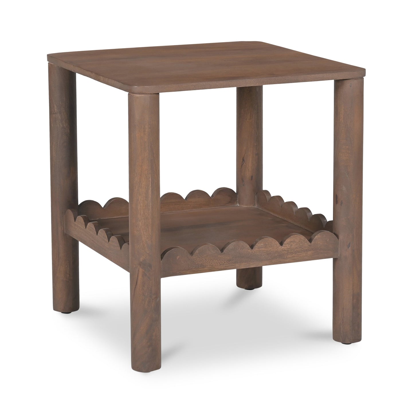 Wiley Wood Vintage Brown Square Side Table