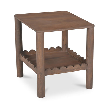 Wiley Wood Vintage Brown Square Side Table