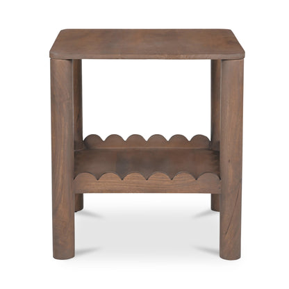 Wiley Wood Vintage Brown Square Side Table