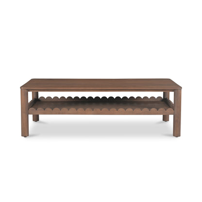 Wiley Wood Vintage Brown Rectangular Coffee Table