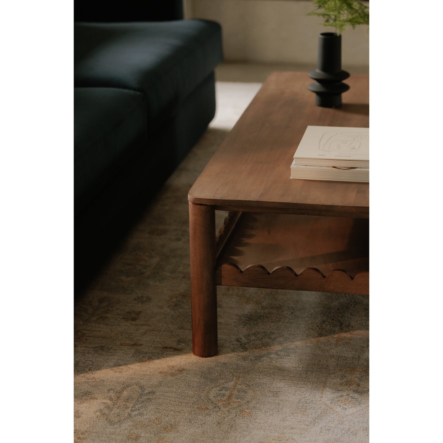 Wiley Wood Vintage Brown Rectangular Coffee Table