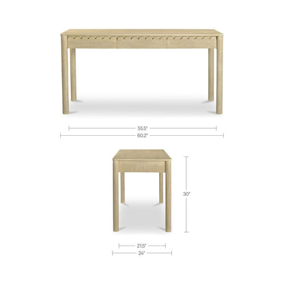 Wiley Three Drawers Wood Desk