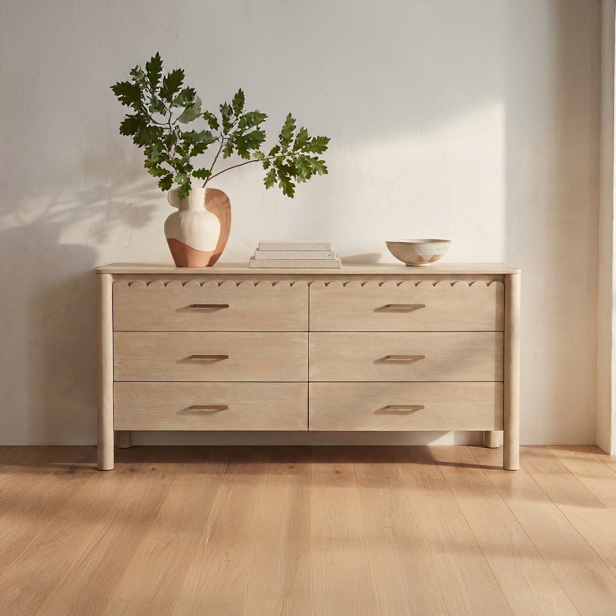 Wiley Six Drawers Wood Dresser