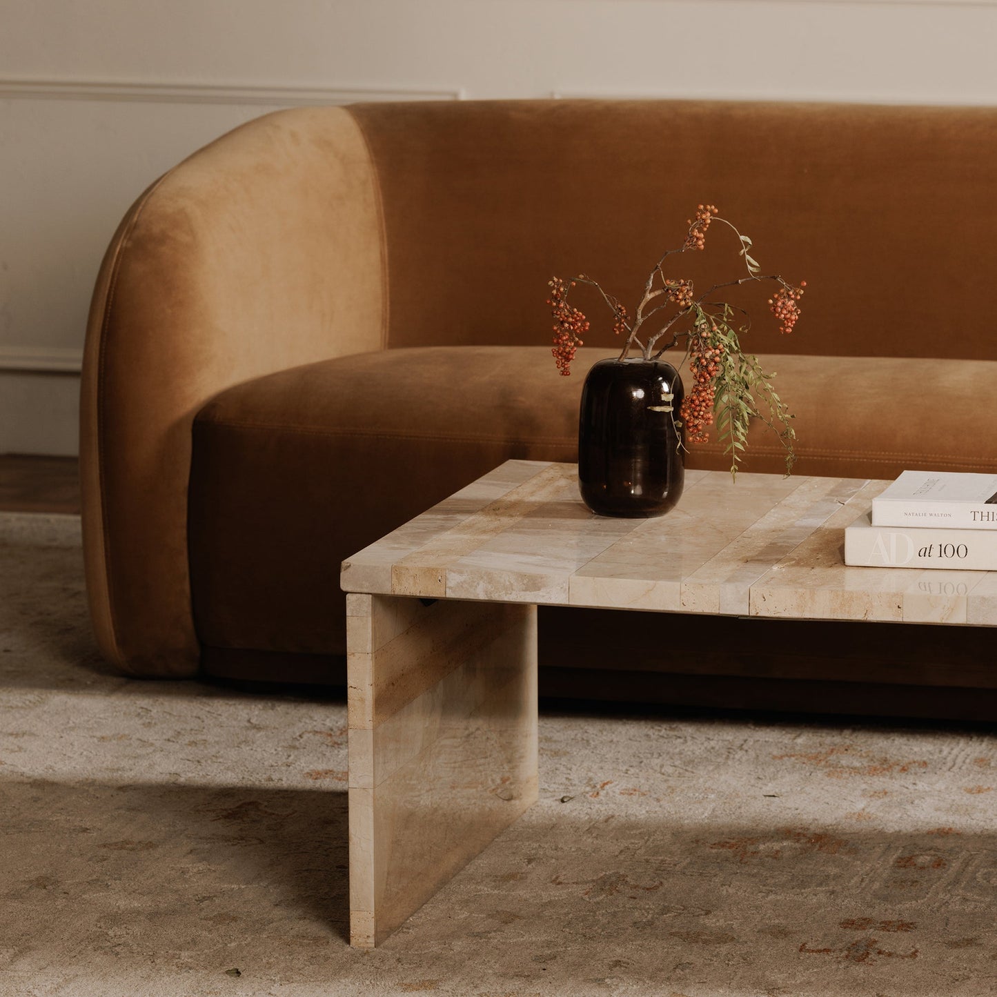 Rosa Rosso Levanto Marble Outdoor Coffee Table