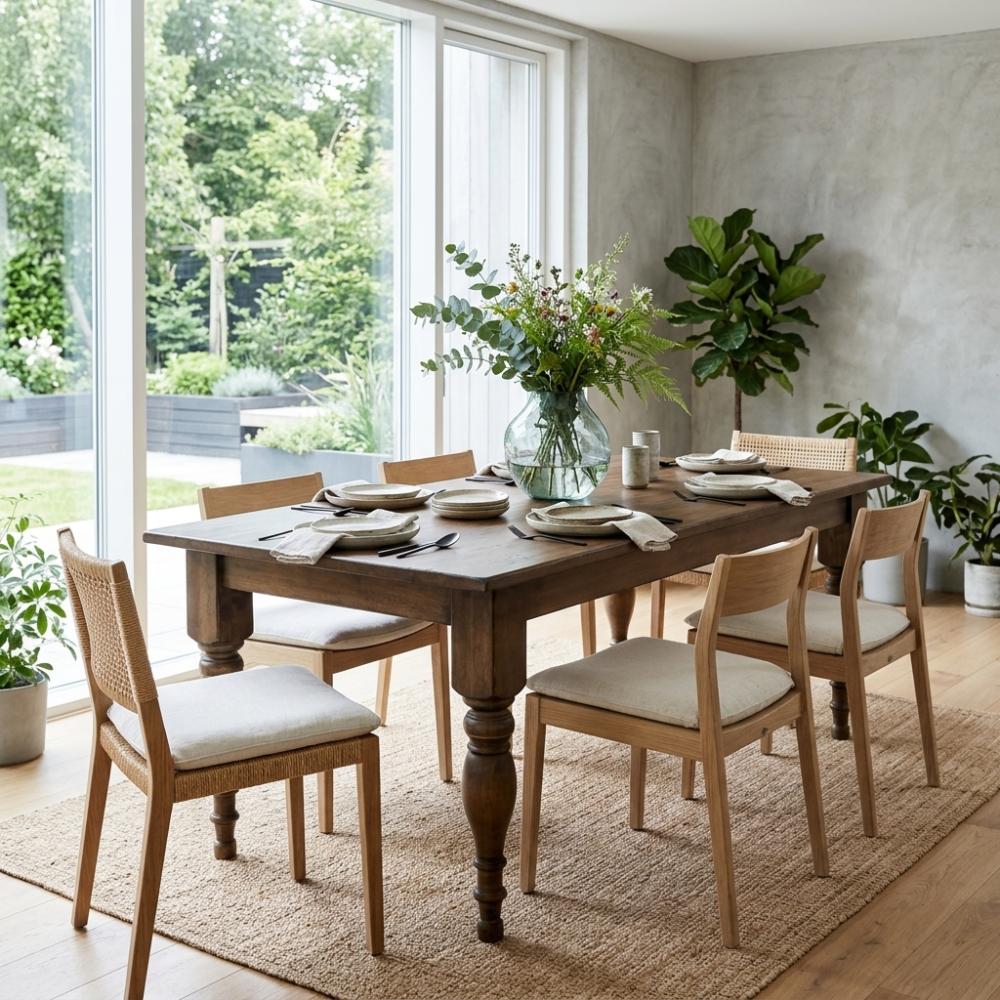 Gabby Dining Table Brown Seats 6 - Heirloom Quality - view 3