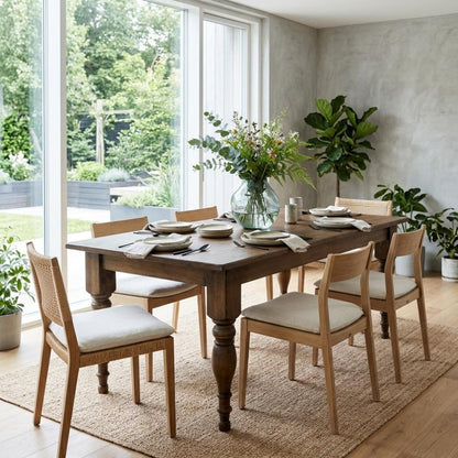 Gabby Dining Table Brown Seats 6 - Heirloom Quality - view 3
