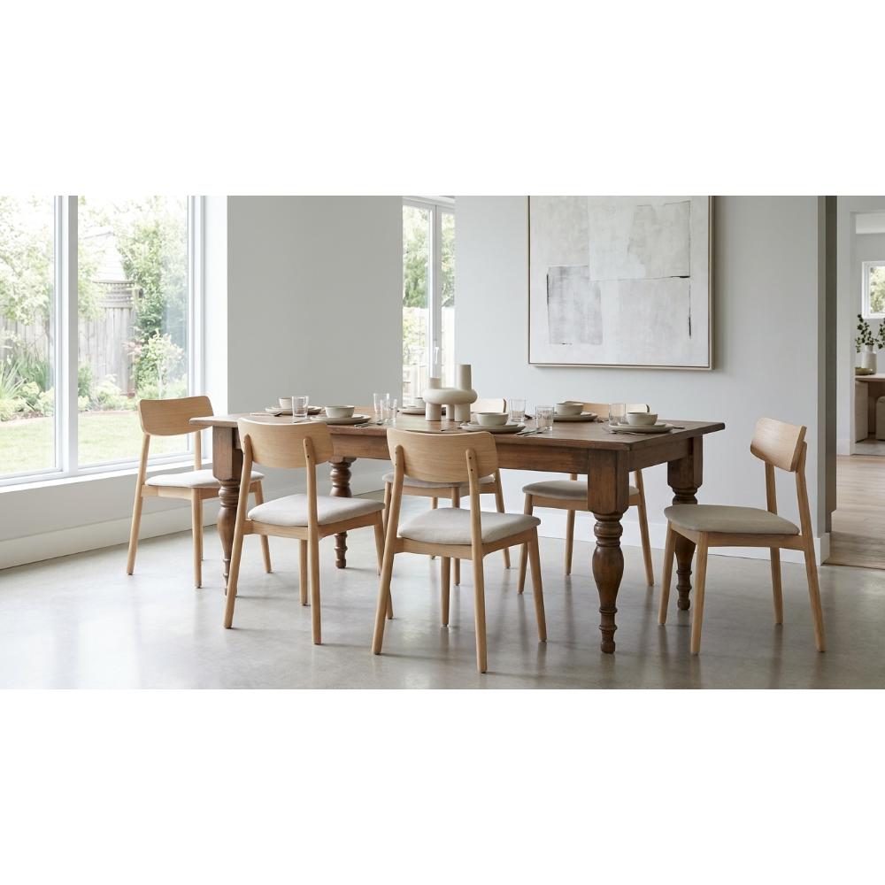 Gabby Dining Table Brown Seats 6 - Heirloom Quality - view 4