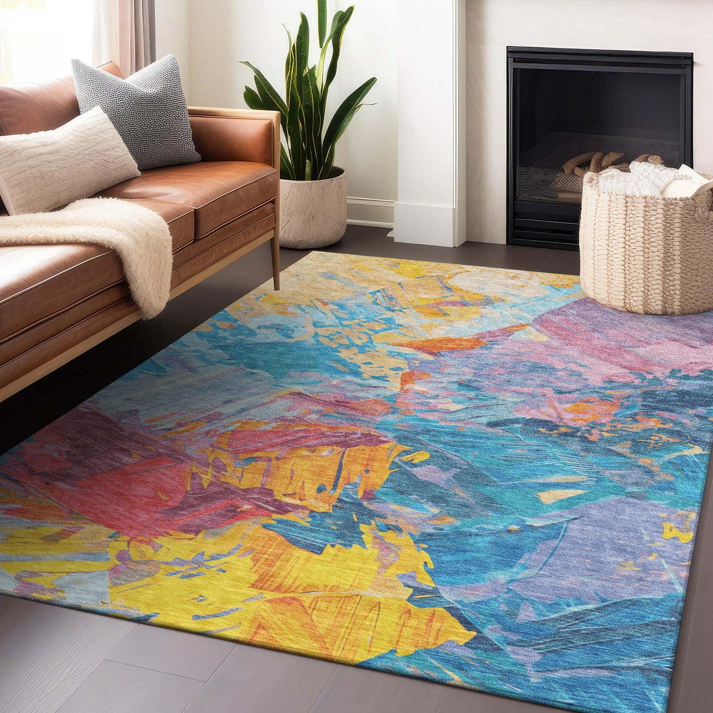 Addison Rugs Galain Blue Washable Indoor-Outdoor Rug