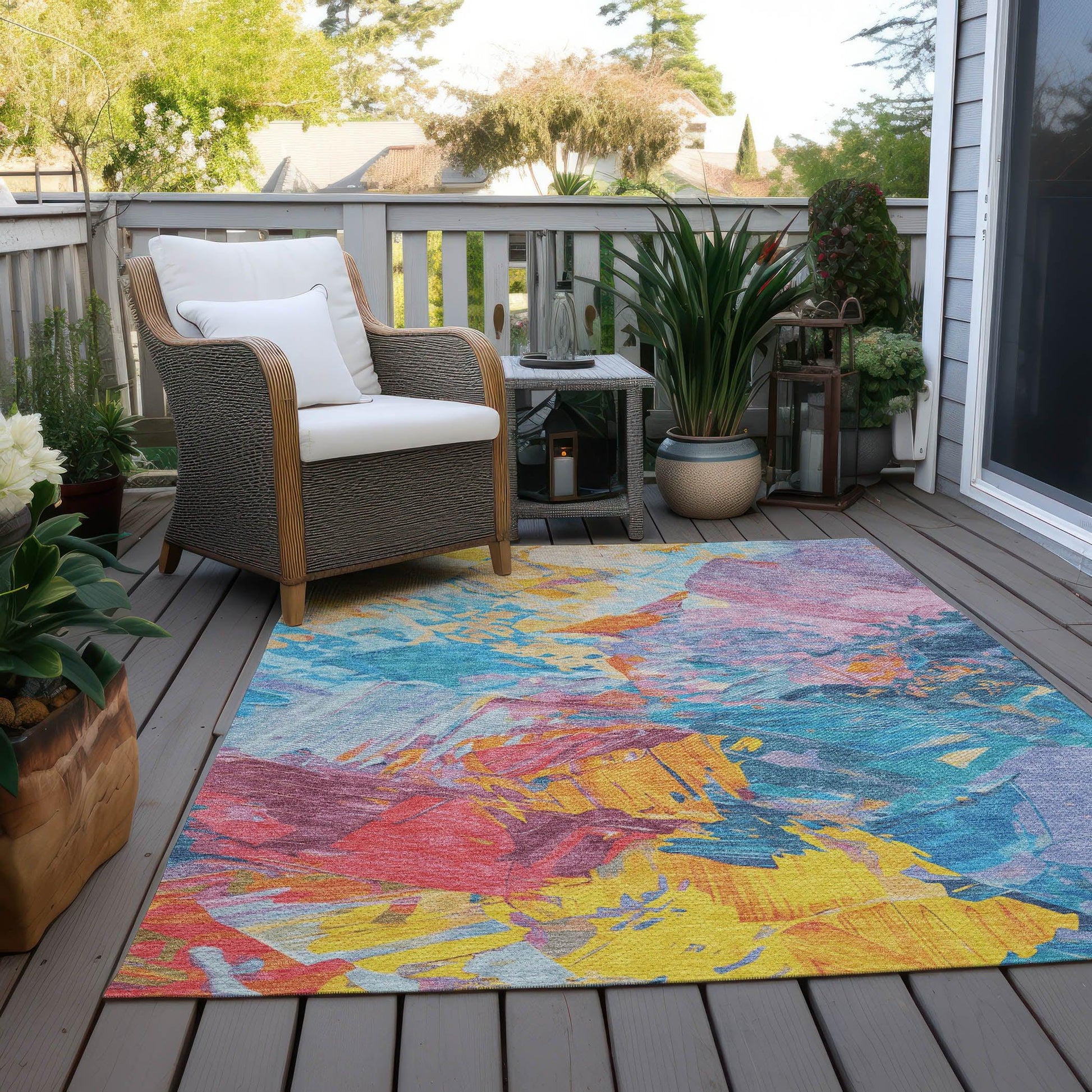 Addison Rugs Galain Blue Washable Indoor-Outdoor Rug