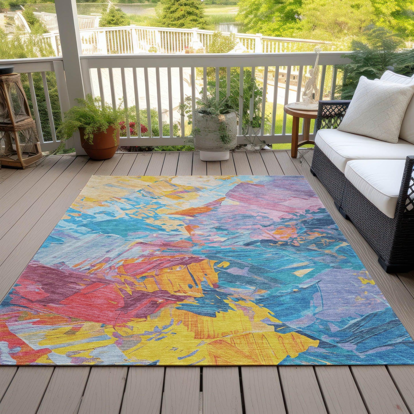 Addison Rugs Galain Blue Washable Indoor-Outdoor Rug