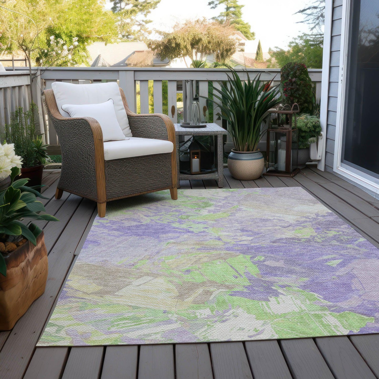 Addison Rugs Galain Purple Washable Indoor-Outdoor Rug