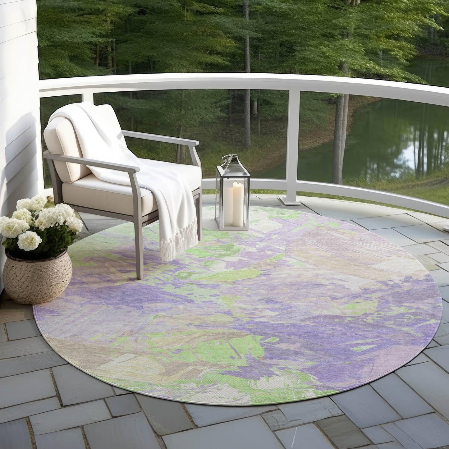 Addison Rugs Galain Purple Washable Indoor-Outdoor Rug