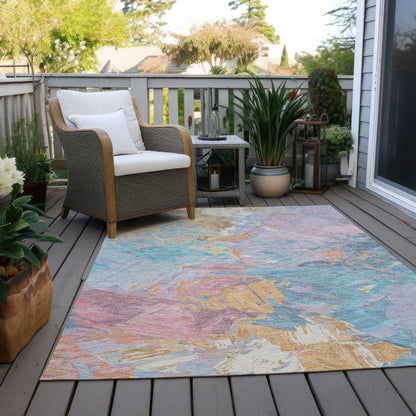 Addison Rugs Galain Teal Washable Indoor-Outdoor Rug